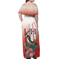 Personalized Italy Sardinia Off Shoulder Maxi Dress Lapwing With Map - Wonder Print Shop