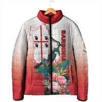 Personalized Italy Sardinia Padded Jacket Lapwing With Map - Wonder Print Shop