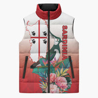 Personalized Italy Sardinia Sleeveless Puffer Jacket Lapwing With Map - Wonder Print Shop