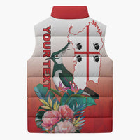 Personalized Italy Sardinia Sleeveless Puffer Jacket Lapwing With Map - Wonder Print Shop