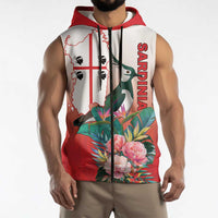 Personalized Italy Sardinia Sleeveless Zip Hoodie Lapwing With Map - Wonder Print Shop