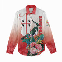 Personalized Italy Sardinia Women Casual Shirt Lapwing With Map - Wonder Print Shop