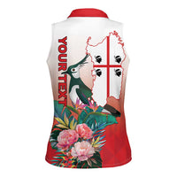 Personalized Italy Sardinia Women Sleeveless Polo Shirt Lapwing With Map - Wonder Print Shop