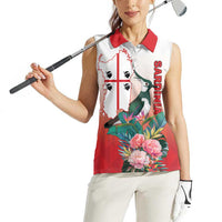 Personalized Italy Sardinia Women Sleeveless Polo Shirt Lapwing With Map - Wonder Print Shop