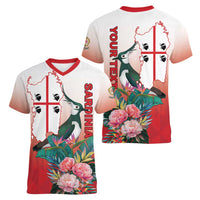 Personalized Italy Sardinia Women V-Neck T-Shirt Lapwing With Map - Wonder Print Shop