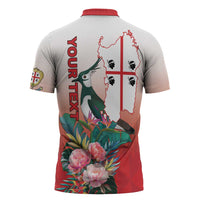 Personalized Italy Sardinia Zipper Polo Shirt Lapwing With Map - Wonder Print Shop