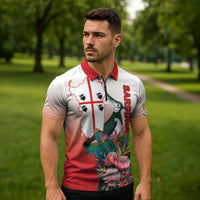 Personalized Italy Sardinia Zipper Polo Shirt Lapwing With Map - Wonder Print Shop