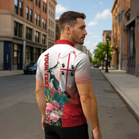 Personalized Italy Sardinia Zipper Polo Shirt Lapwing With Map - Wonder Print Shop