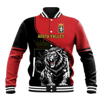 Custom Aosta Valley Baseball Jacket Lion Sporty Style - Wonder Print Shop