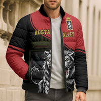 Custom Aosta Valley Bomber Puffer Jacket Lion Sporty Style - Wonder Print Shop