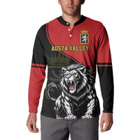 Custom Aosta Valley Button Sweatshirt Lion Sporty Style - Wonder Print Shop