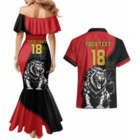 Custom Aosta Valley Couples Matching Mermaid Dress and Hawaiian Shirt Lion Sporty Style - Wonder Print Shop