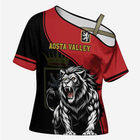 Custom Aosta Valley Cross Shoulder Shirt Lion Sporty Style - Wonder Print Shop