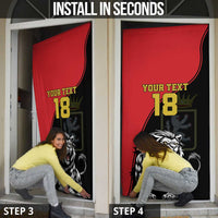 Custom Aosta Valley Door Cover Lion Sporty Style - Wonder Print Shop