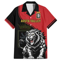 Custom Aosta Valley Family Matching Off The Shoulder Long Sleeve Dress and Hawaiian Shirt Lion Sporty Style - Wonder Print Shop