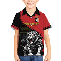 Custom Aosta Valley Family Matching Short Sleeve Bodycon Dress and Hawaiian Shirt Lion Sporty Style - Wonder Print Shop