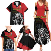 Custom Aosta Valley Family Matching Summer Maxi Dress and Hawaiian Shirt Lion Sporty Style - Wonder Print Shop