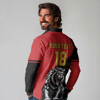 Custom Aosta Valley Long Sleeve Polo Shirt Lion Sporty Style - Wonder Print Shop