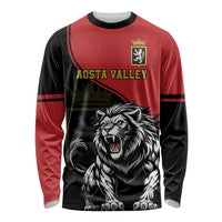 Custom Aosta Valley Long Sleeve Shirt Lion Sporty Style - Wonder Print Shop