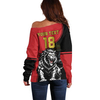 Custom Aosta Valley Off Shoulder Sweater Lion Sporty Style - Wonder Print Shop