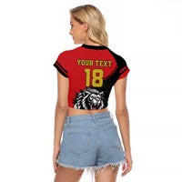 Custom Aosta Valley Raglan Cropped T Shirt Lion Sporty Style - Wonder Print Shop