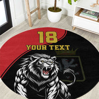 Custom Aosta Valley Round Carpet Lion Sporty Style - Wonder Print Shop
