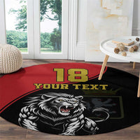 Custom Aosta Valley Round Carpet Lion Sporty Style - Wonder Print Shop