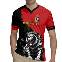 Custom Aosta Valley Rugby Jersey Lion Sporty Style - Wonder Print Shop