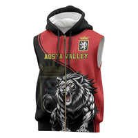 Custom Aosta Valley Sleeveless Zip Hoodie Lion Sporty Style - Wonder Print Shop