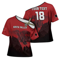 Custom Aosta Valley Cross Shoulder Shirt Mont Blanc Sporty Style - Wonder Print Shop