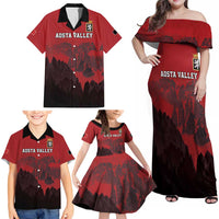 Custom Aosta Valley Family Matching Off Shoulder Maxi Dress and Hawaiian Shirt Mont Blanc Sporty Style - Wonder Print Shop