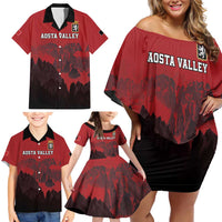 Custom Aosta Valley Family Matching Off Shoulder Short Dress and Hawaiian Shirt Mont Blanc Sporty Style - Wonder Print Shop