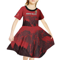 Custom Aosta Valley Kid Short Sleeve Dress Mont Blanc Sporty Style - Wonder Print Shop