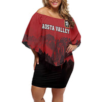 Custom Aosta Valley Off Shoulder Short Dress Mont Blanc Sporty Style - Wonder Print Shop
