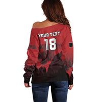 Custom Aosta Valley Off Shoulder Sweater Mont Blanc Sporty Style - Wonder Print Shop