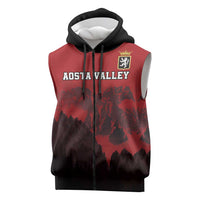 Custom Aosta Valley Sleeveless Zip Hoodie Mont Blanc Sporty Style - Wonder Print Shop
