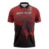 Custom Aosta Valley Zipper Polo Shirt Mont Blanc Sporty Style - Wonder Print Shop