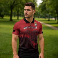 Custom Aosta Valley Zipper Polo Shirt Mont Blanc Sporty Style - Wonder Print Shop