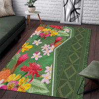 Africa Tropical Flowers Area Rug Green Version - Wonder Print Shop