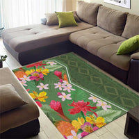 Africa Tropical Flowers Area Rug Green Version - Wonder Print Shop