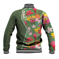 Africa Tropical Flowers Baseball Jacket Green Version - Wonder Print Shop
