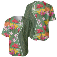 Africa Tropical Flowers Baseball Jersey Green Version - Wonder Print Shop