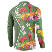Africa Tropical Flowers Button Sweatshirt Green Version - Wonder Print Shop