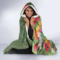 Africa Tropical Flowers Hooded Blanket Green Version