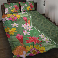 Africa Tropical Flowers Quilt Bed Set Green Version - Wonder Print Shop