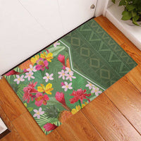 Africa Tropical Flowers Rubber Doormat Green Version - Wonder Print Shop