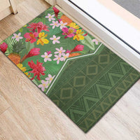 Africa Tropical Flowers Rubber Doormat Green Version - Wonder Print Shop