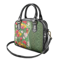 Africa Tropical Flowers Shoulder Handbag Green Version