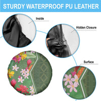 Africa Tropical Flowers Spare Tire Cover Green Version - Wonder Print Shop