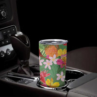 Africa Tropical Flowers Tumbler Cup Green Version - Wonder Print Shop